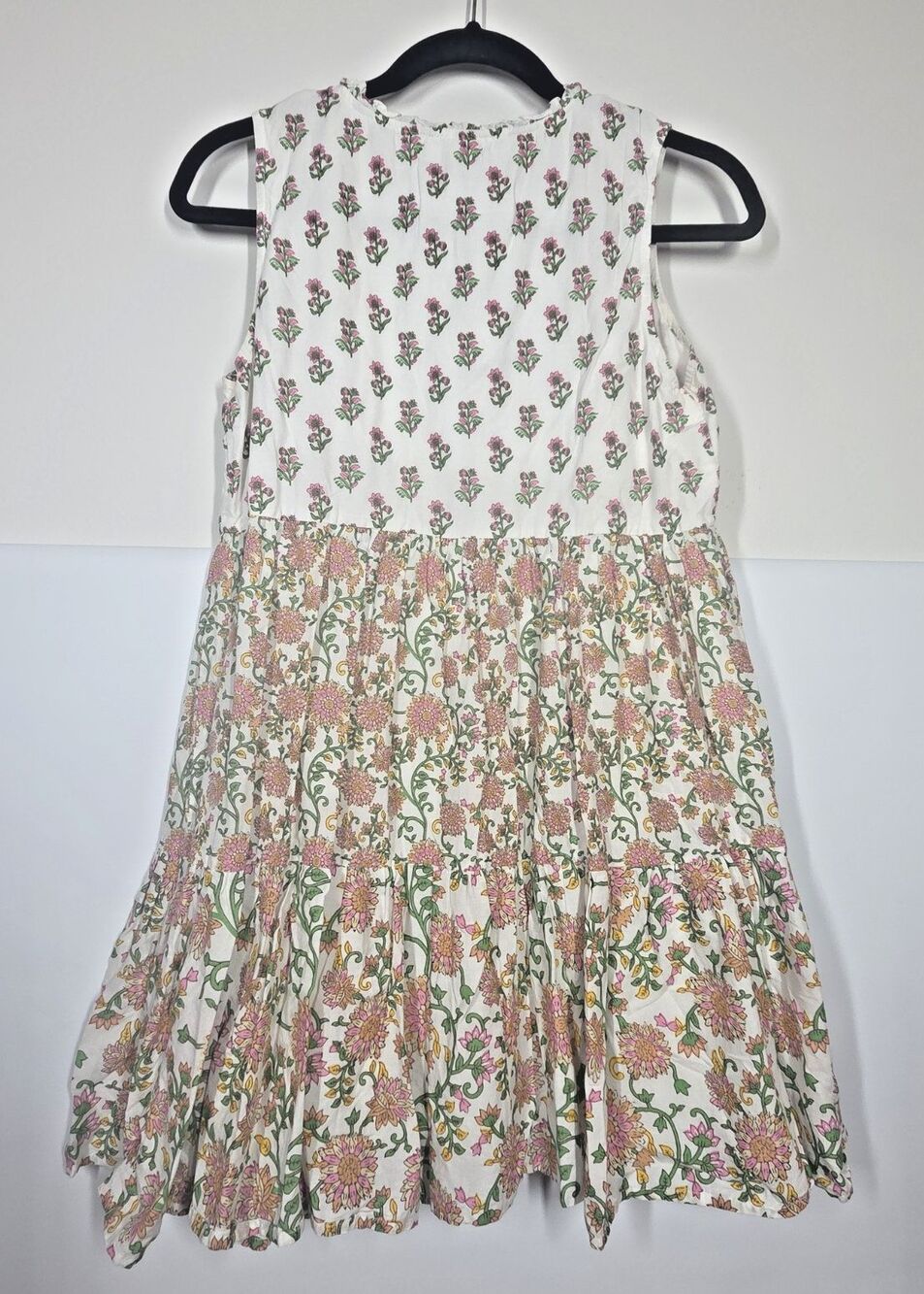 JAPNA Cotton Sleeveless Tiered Thistle Dress MEDIUM Boho Peasant Cottage Floral - Picture 2 of 10